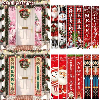 Christmas Door Banner Door Couplet Merry Christmas Decoration For Home 2025 Navidad Kerst Natal Noel Xmas Decor New Year 2026
