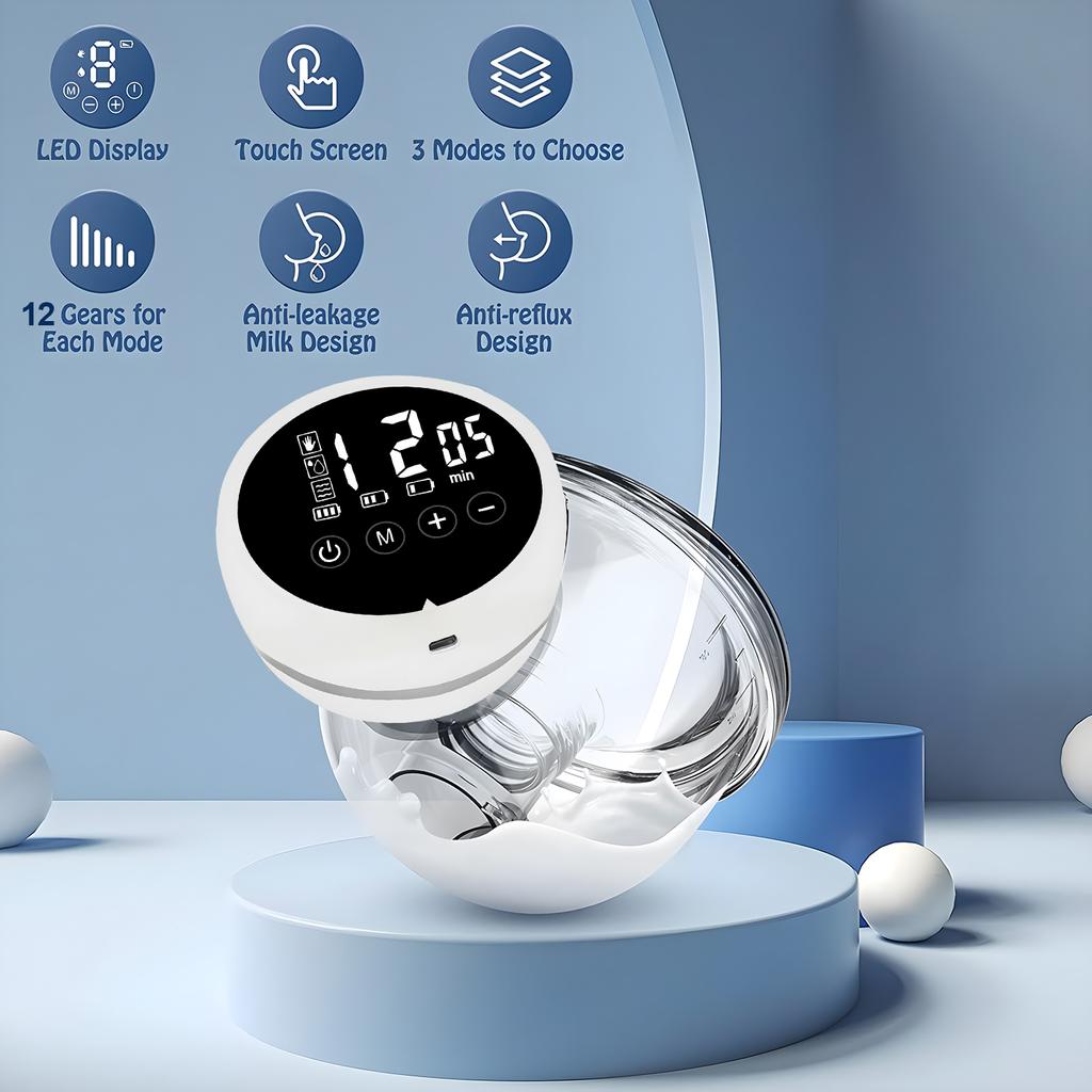 1PCS Wearable Electric Breast Pump Silent Milk Collection Hands-free Invisible Automatic Intelligent Breast Pump Portable Travel