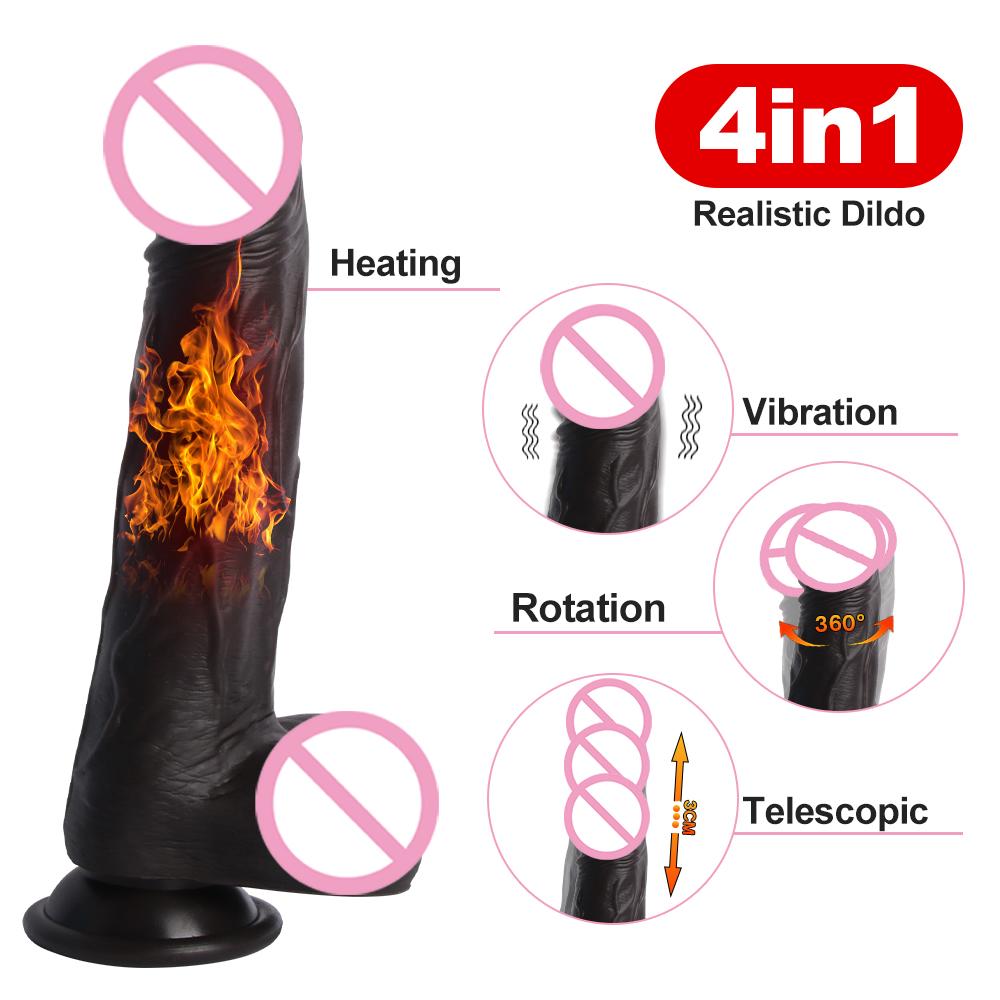 Realistic dildo vibrator telescopic heated penis adult Xesules sensual toys dick silicone penis female sex toys adult products