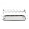 Foldable Stainless Steel BBQ Chicken Leg Rack with 14 Slots and Base Tray