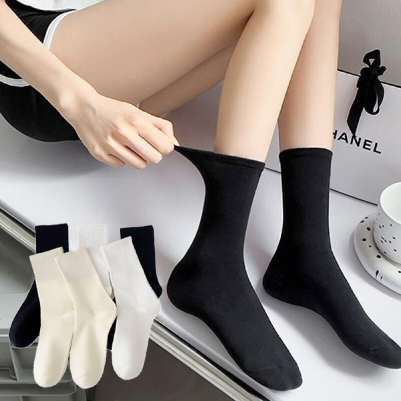 [Set of 10] Sundia Basic Fit Plain Long Socks White (set of 10)