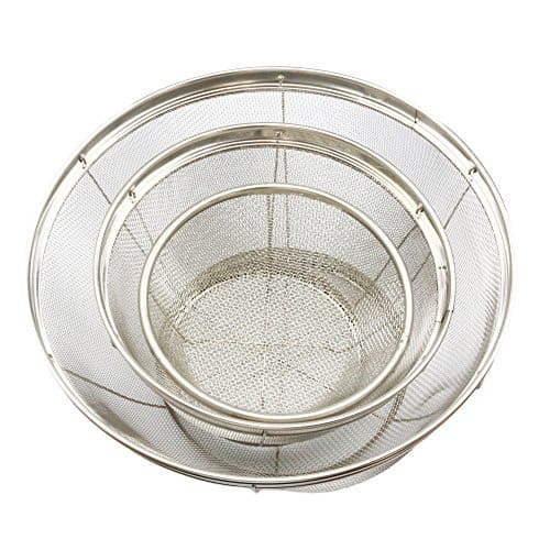 Pearl Metal 3-Piece Colander Set (15cm, 19cm, 25cm), Deep Stainless Steel, LaLa Shine, H-5327