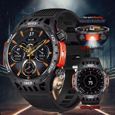 Original Smart Watch Men With LED Lighting Compass Sports Fitness Tracker Watch IP68 Waterproof Bluetooth Talk SmartWatch For Android IOS