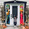 Mexican Day Of The Dead Hanging Flag Halloween Couplets Hanging Door Curtain Banner Skeleton Couple Ghost Hanging Banner Decor