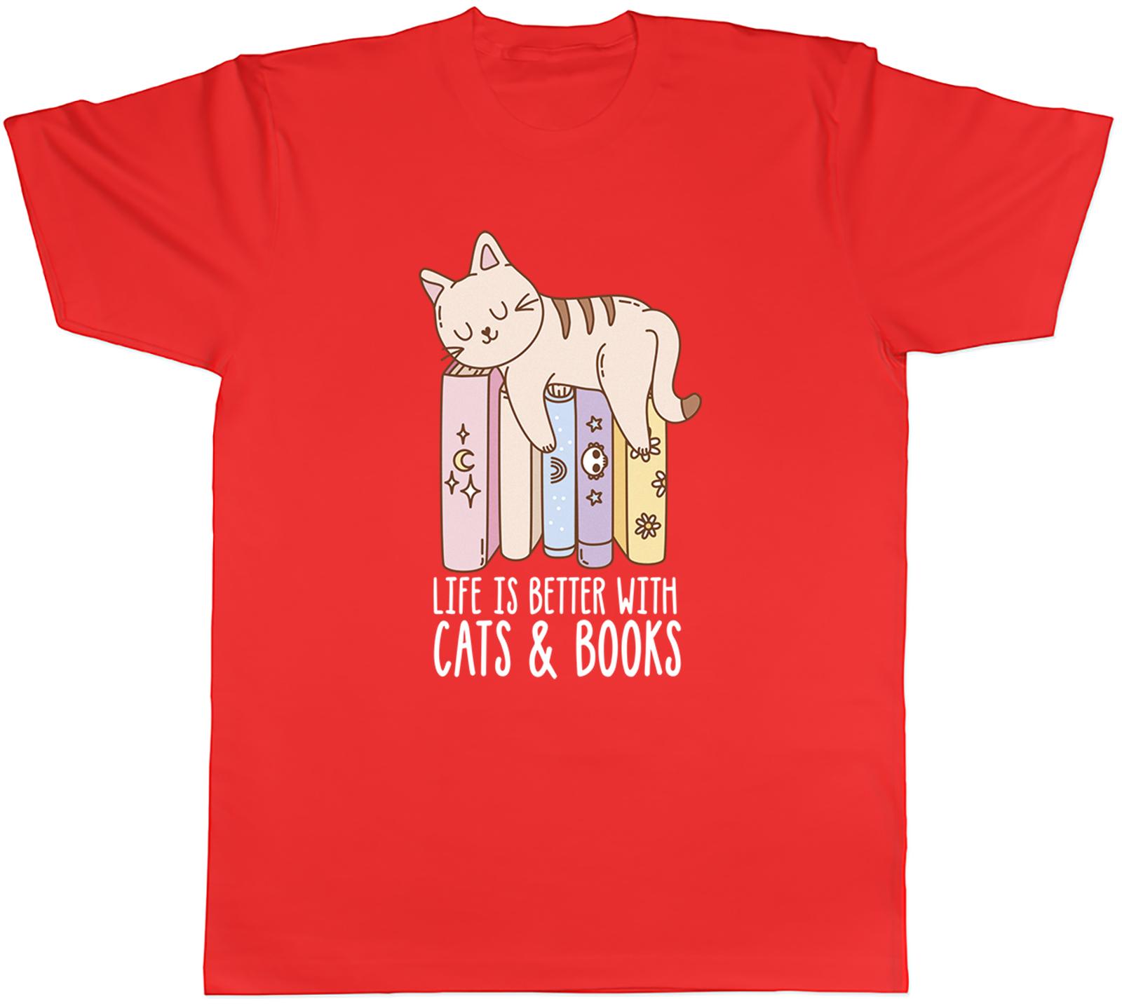 Life is Better with Cats Books World Book Day Unisexs TShirt Tee Gift Top S