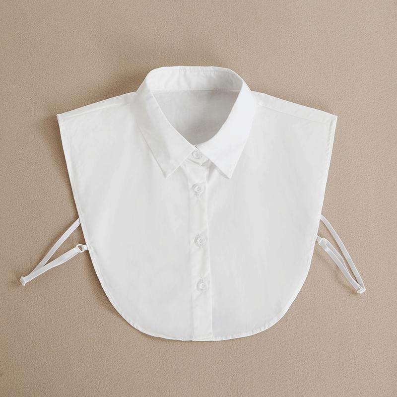 Front Tie White Fake Collar Stand Beads Detachable Collar Fake Women Vintage Crystal Lace Ladies False Blouse Collar Half Shirt
