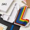 L-Shaped Measuring Guide 7Pcs Paper Crafting Alignment Guides, Ruler Positioning Tool with Storage Box, Multi-Size Compact Case Scrapbooking