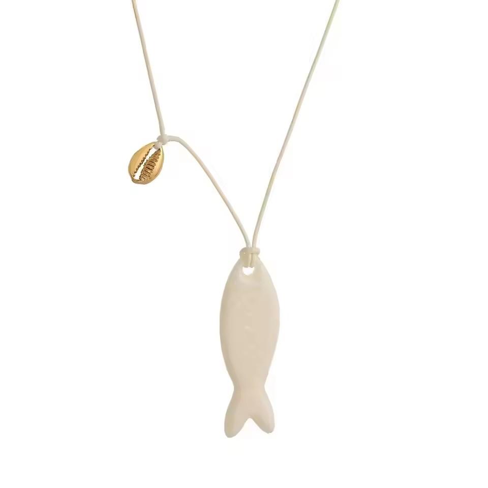 Overdreven Natuurlijke Schelp Sleutelbeen Ketting Bedel Ketting Touw Ketting Y2K Zomer Strand Vakantie Bedels Sieraden Voor Vrouwen