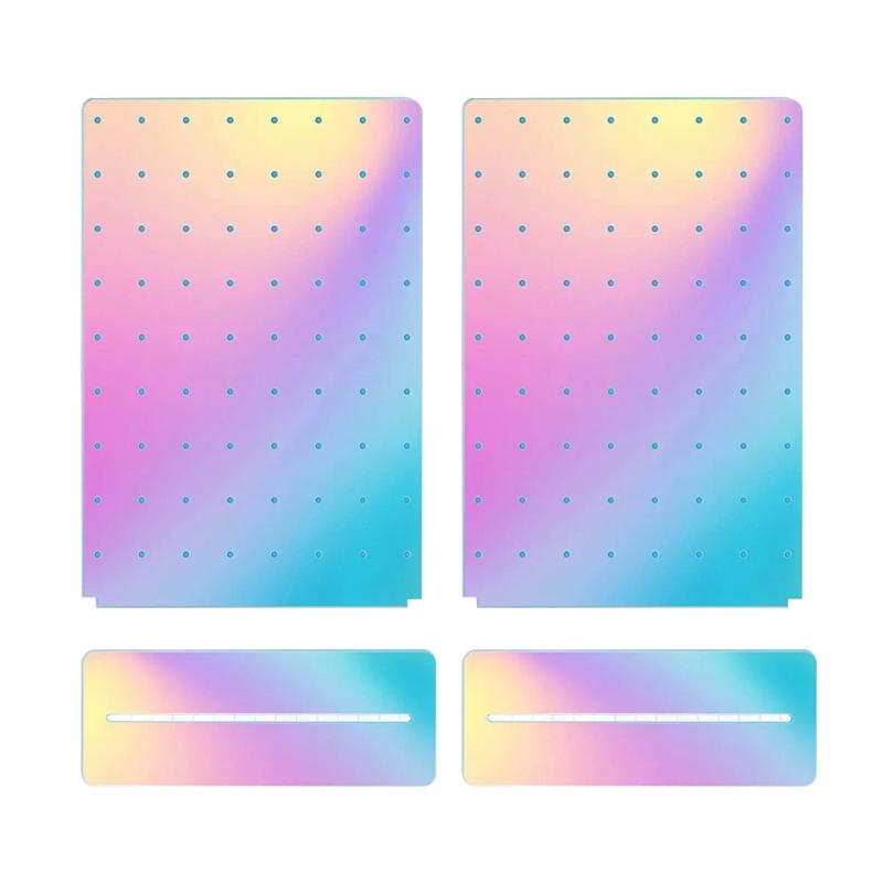 Прямоугольная акриловая подставка для сережек Полая акриловая стойка Держатель для розничной продажи ювелирных изделий Доска для демонстрации ювелирных изделий с цветной основой