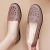Sandals Summer Breathable Fashion Hollow Leather Shoes Non-slip In the Flat Bottom In the Elderly Women's Shoes Hole Shoes