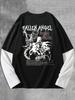 Unisex Goth Tričko Y2K Emo Alt Grafické Tričko Dlouhý Rukáv Tmavá Academia Tričko Oversized Volná Horní Trička