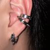 Pendientes de Aro Punk con Remaches y Pinchos Color Plateado para Mujeres Hombres Hip-hop Calle Clip para Hélice Ocular Joyería de Acero Inoxidable Regalos