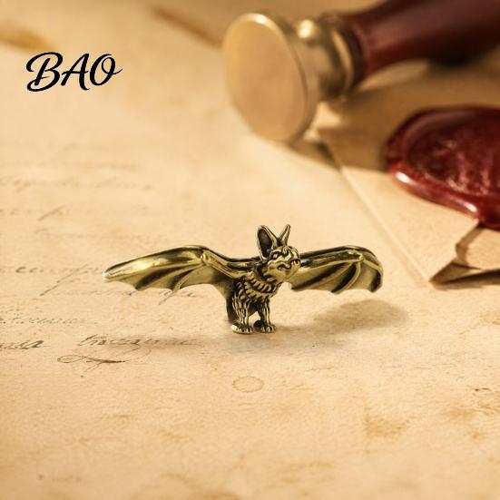 Unique Flying Bat Art Brass Figurines, Vintage Copper Statue, Collectible Mini Animal Miniature Metal Sculpture Ornament, Desk Feng Shui for