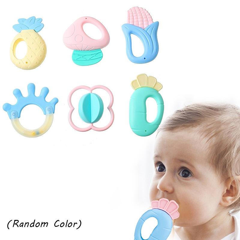 Soft Silicone Teether Handbell For Newborns Bpa-free, Boilable Soothing Toy