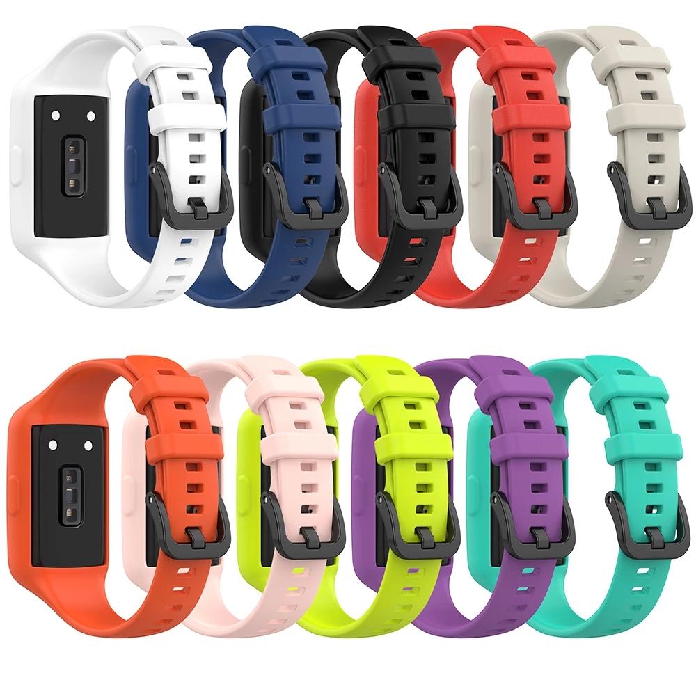 Silicone Strap For Huawei Band 6 7 Breathable Replacement Wristband for Huwei Honor Band6 Watchband add Case Adjustable Bracelet