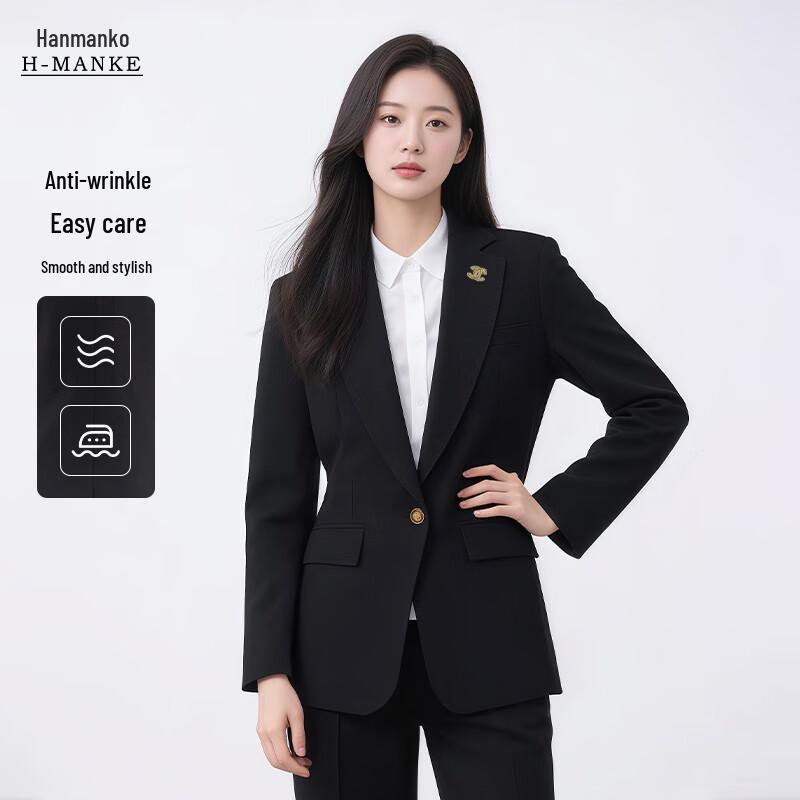 HANMANKE Women's Linen Blend Business Suit Separates