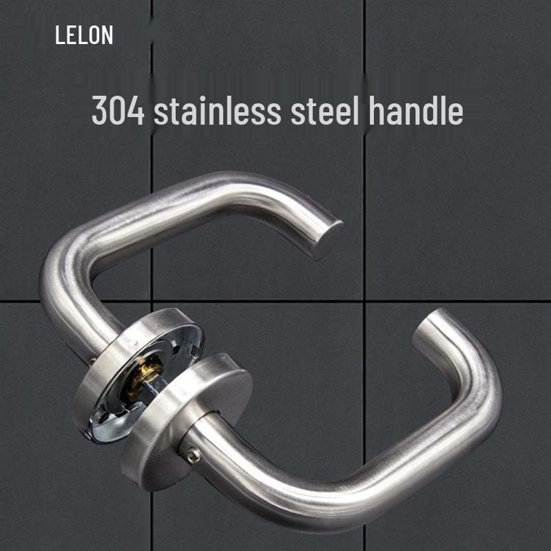 304 Stainless Steel Indoor Fire Door Handle - Double Leaf European Lock Accessory