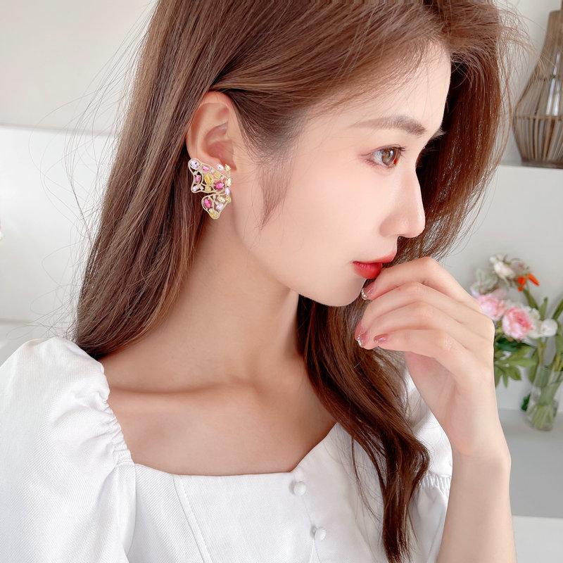 Pendientes colgantes de mariposa de circonia cúbica colorida para mujer, joyería de marca llamativa, pendientes colgantes para fiesta de boda de lujo