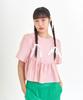 LETTRE DE LE TOILE Wavy Crop Tencel Blouse (Black)