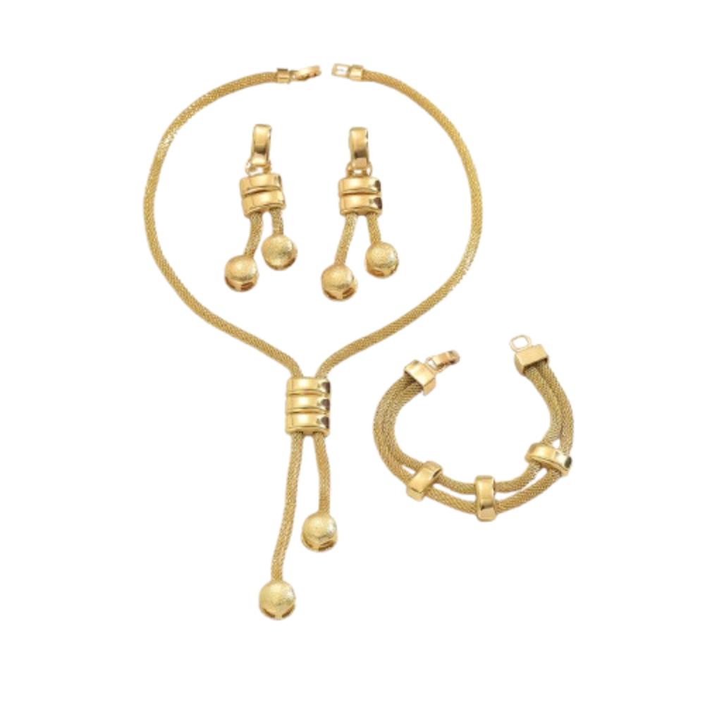 

Роскошный геометрический набор украшений с кисточками: ожерелье, серьги, длинная цепочка, креативный браслет-цепочка для женщин золотой