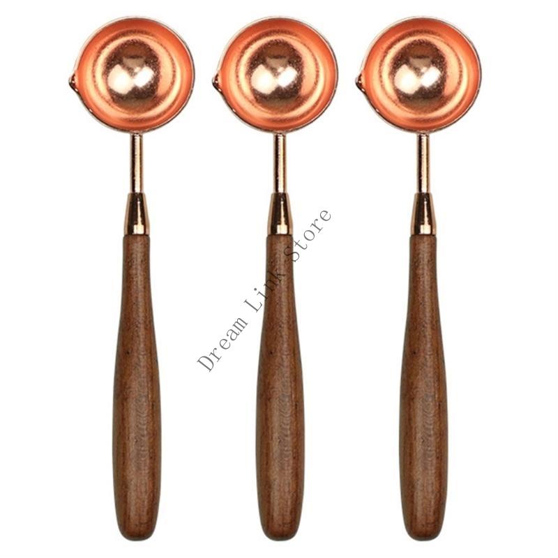Q1FD 3 Pcs Metal Sealing Spoon Wax Seal Spoon Wax Sealing Stamp Melting Spoon