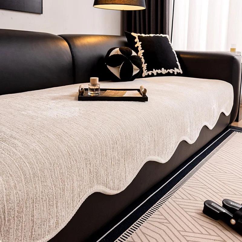 

Высококачественная неровная шенилловая подушка для дивана на 3 места, универсальный нескользящий чехол для дивана на все сезоны, однотонная накладка на диван для дома 70x70cm 1PC A