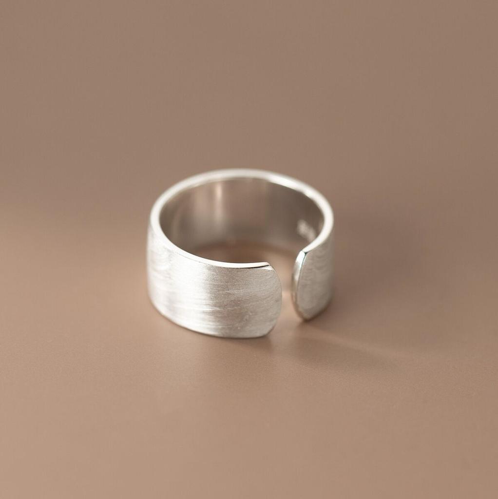 Original 925 Sterling Silver Smooth Wide Rings For Women Counple Wedding Engagement Silver Women's Vintage Ring Fine Jewelry