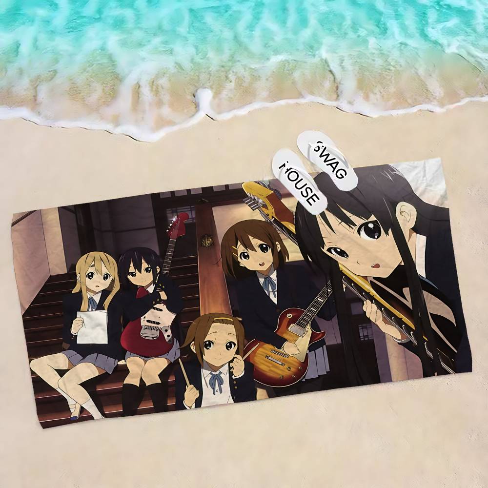 Anime K-On Mikrofaser Bedrucktes Strandtuch Bergsteigen Yoga Strand Schwimmen Laufen Saugfähiges Weiches Handtuch