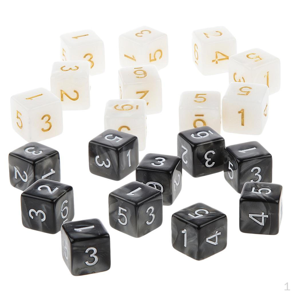 20 Pcs Opaque Set D6 Six Sided Die Place for