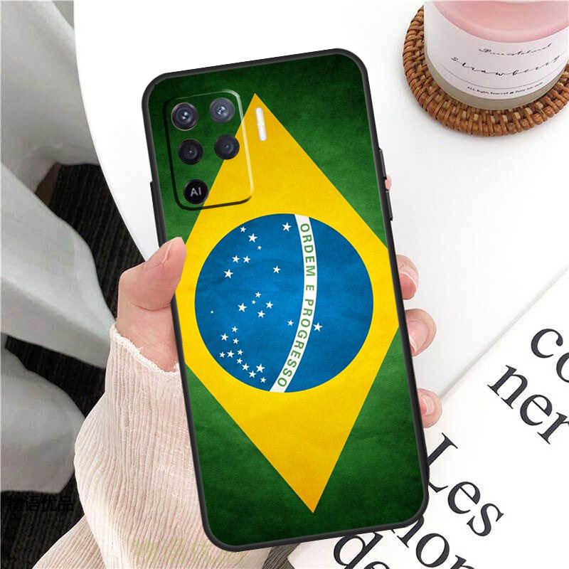 Brazil Brazilian Flag Case For Oppo A58 A5 Pro A15 A16 A17 A57 A77 A94 A74 A54 A76 A96 A40 A60 A80 A18 A38 A78 A98
