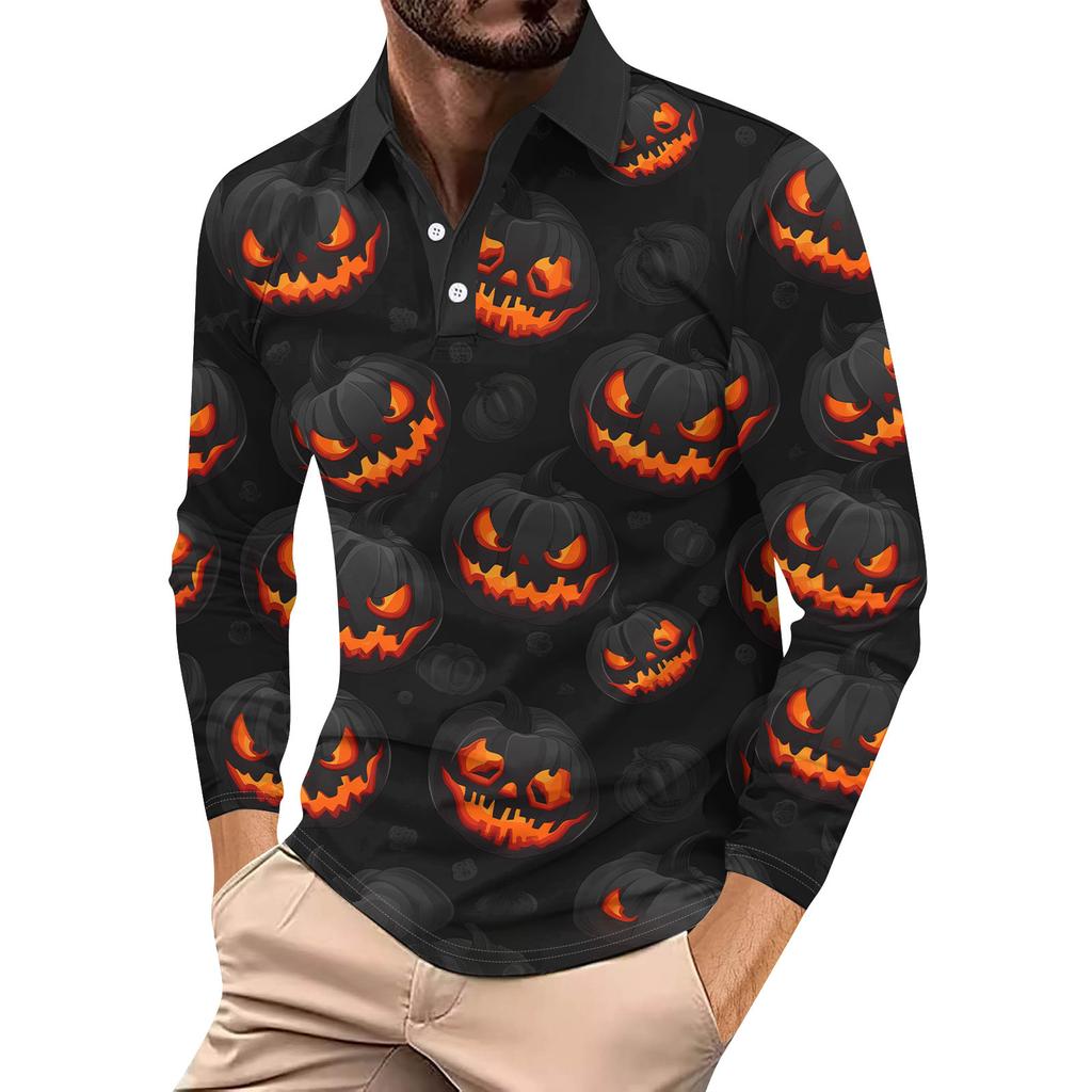 Golfhemd für Herren, lässig, sportlich, V-Ausschnitt, gerippter Kragen, lange Ärmel, modisch, leger, einfarbig, einfarbig, Frühling & Sommer, normale Passform