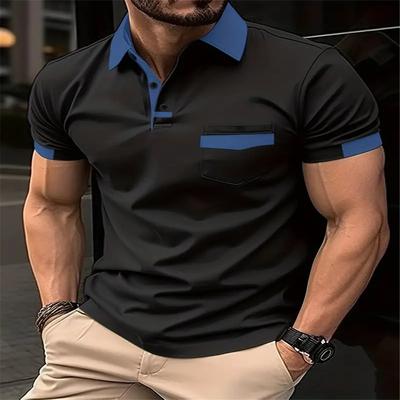 Neues Sommer-Poloshirt mit bedruckten Knöpfen für Herren, Sport-Poloshirt, trendiges T-Shirt, Herrenoberteile