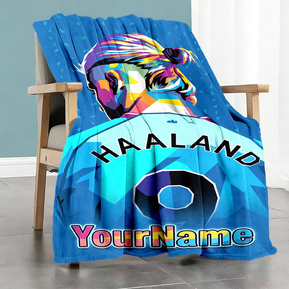 Manchester City Customize Text Blanket Gift Customizable Blanket Ultra-Soft Versatile for Nap Bed Picnics Office for All Occasions