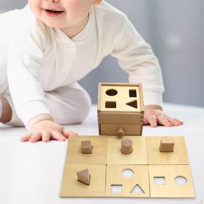 Holzformensortierwürfel Aktivitätswürfel, Frühkindliche Entwicklung, Pädagogisches Montessori-Spielzeug mit