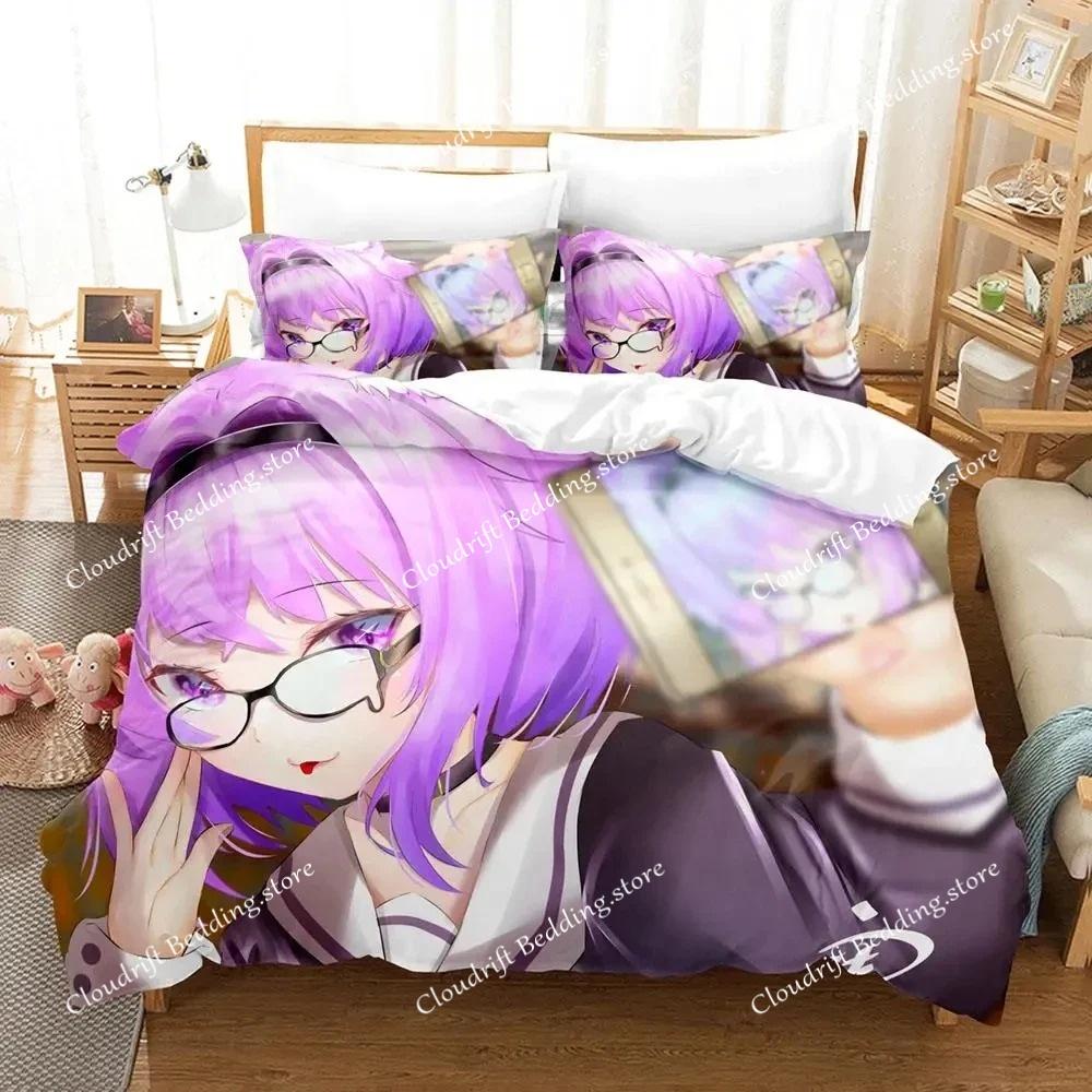 Hololive Nekomata Okayu Bedding Set Single Twin Full Queen King Size Aldult Bedroom Duvetcover 3D Anime Boys Cover Bed Set