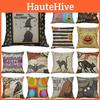 Animal Halloween Print Cushion Cover Cotton Linen Pillow Case Home Decoration