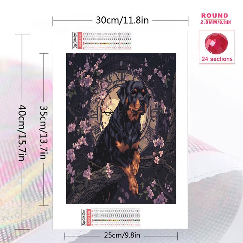 Rottweiler Pattern 3pcs 100% Round Full Drill 5D DIY Diamond Painting Embroidery Cross Stitch Rhinestone Décor