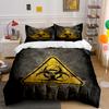Biohazard Symbol Grunge Style Bedding Set (1 duvet cover, 2 pillowcases, duvet not included) sofas