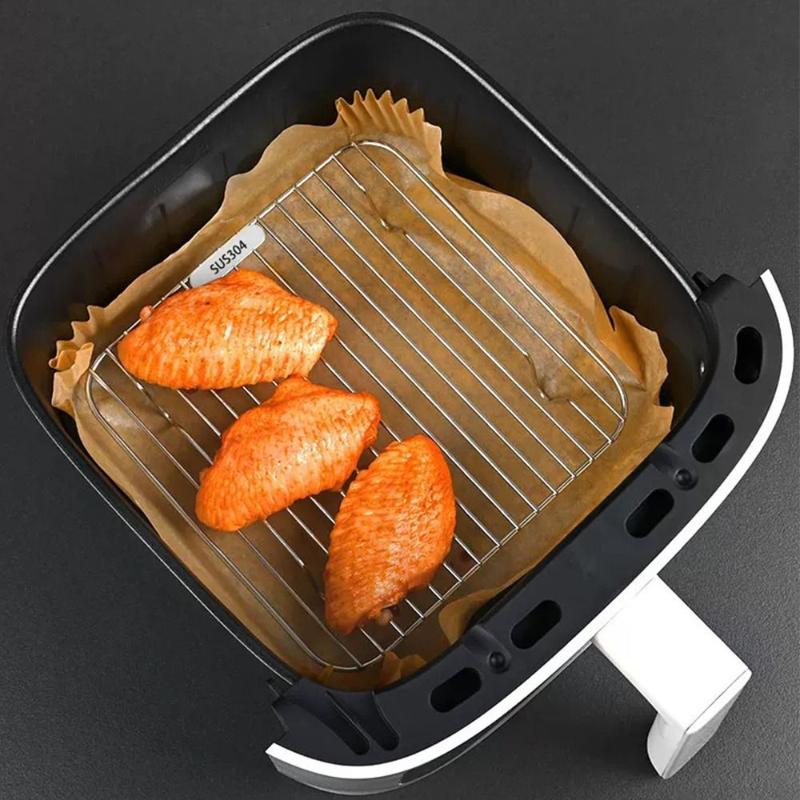 304 Stainless Steel Air Fryer Oil Drain Rack, Heat Resistant & Easy To Clean, Perfect For Home Kitchen Grilling Baking Roasting