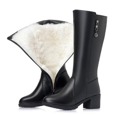 Shoes Women Heels Boots Genuine Leather Winter Boots Women Wool Wram Big Size Long Boots Women Purchase