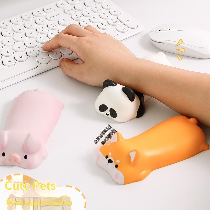 Cartoon Animal Wrist Support Pad Soft Ergonomic Mouse Rest Relieve Pain for Office School Gaming