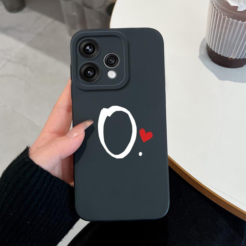 Cute Red Love Heart Letters Pattern Phone Cover For Oppo Reno 15 14 13 12 11 Pro 15F 14F 13F 12F 11F 5G Shockproof Silicone Camera Lens Protector Case