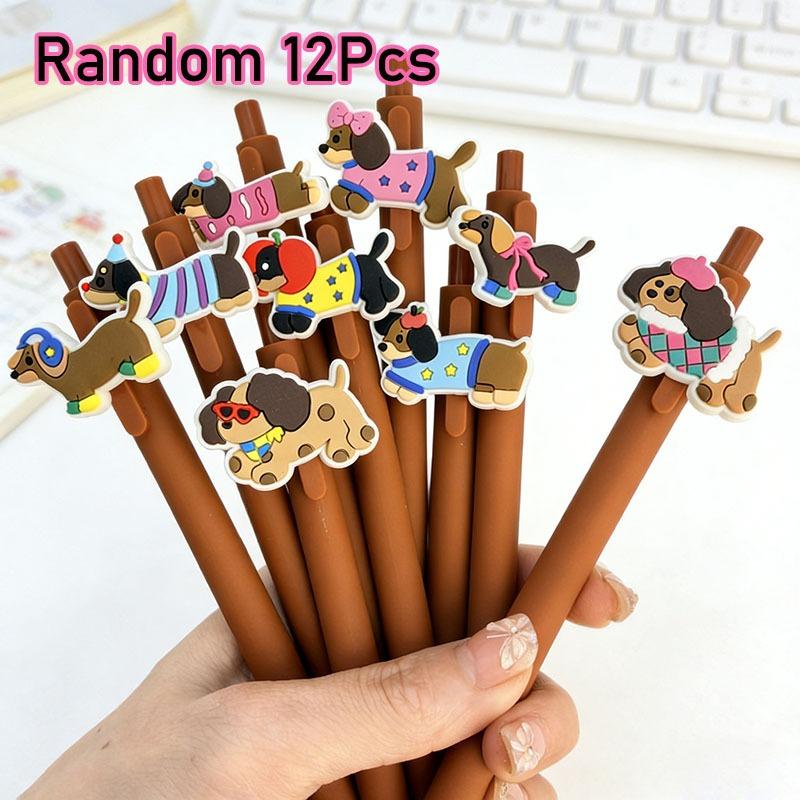 10Pcs Dog Themed Ballpoint Pen, Retractable Ballpoint Pen, Daily Office Stationery, Holiday Gift Stationery Random style10Pcs