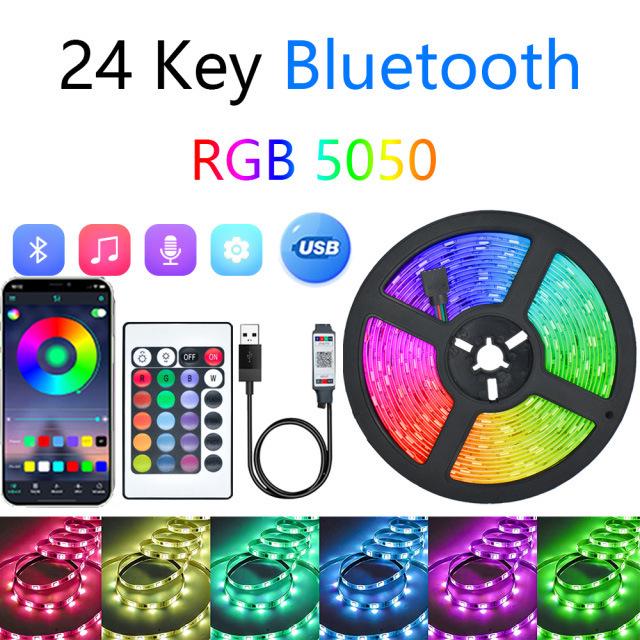 5V LED RGB Strip Lights with USB Bluetooth, Colorful Light Bar for TV Ambiance & Wall Decor