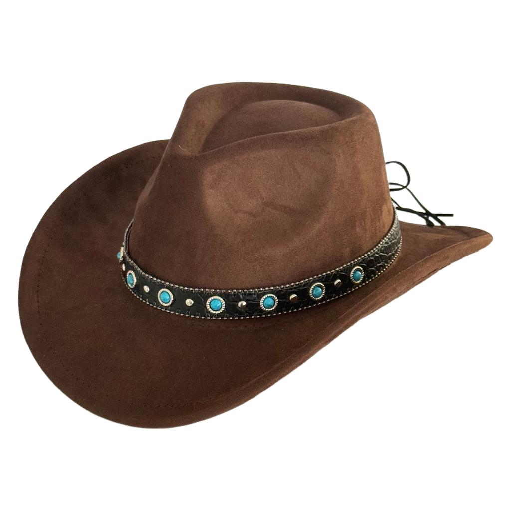 Hot-selling retro bull's head big-brimmed top hat, European and American suede western cowboy hat, men's temperament jazz hat