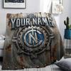 Custom Name,FC Internazionale Milano Printed Flannel Blanket, soft throw for bedroom sofa, washable, Christmas present, great gift.