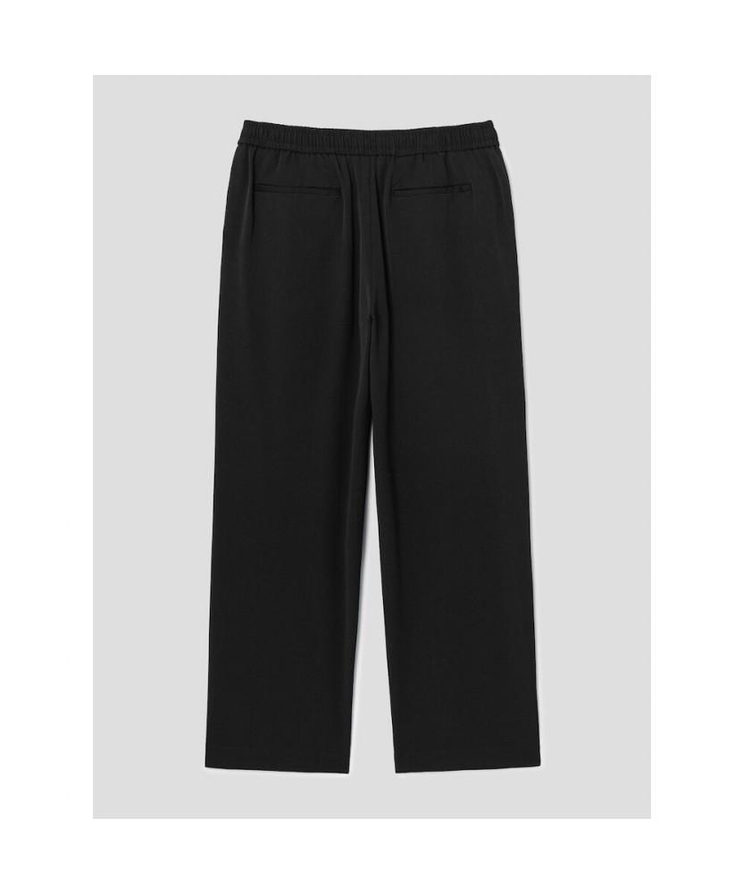 8SECONDS [Everyday Slacks] Semi-Wide Fit Spring Elastic Waist Slacks Black