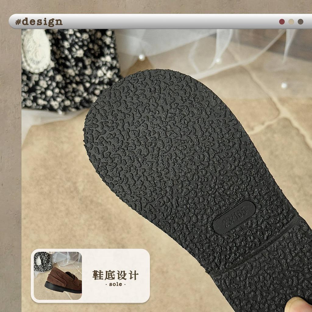 XSHX Samt Slipper | Jungen und Mädchen Retro Münzschuhe Französische Miao Lederschuhe Kleid Lässig Gala Herbst und Winter