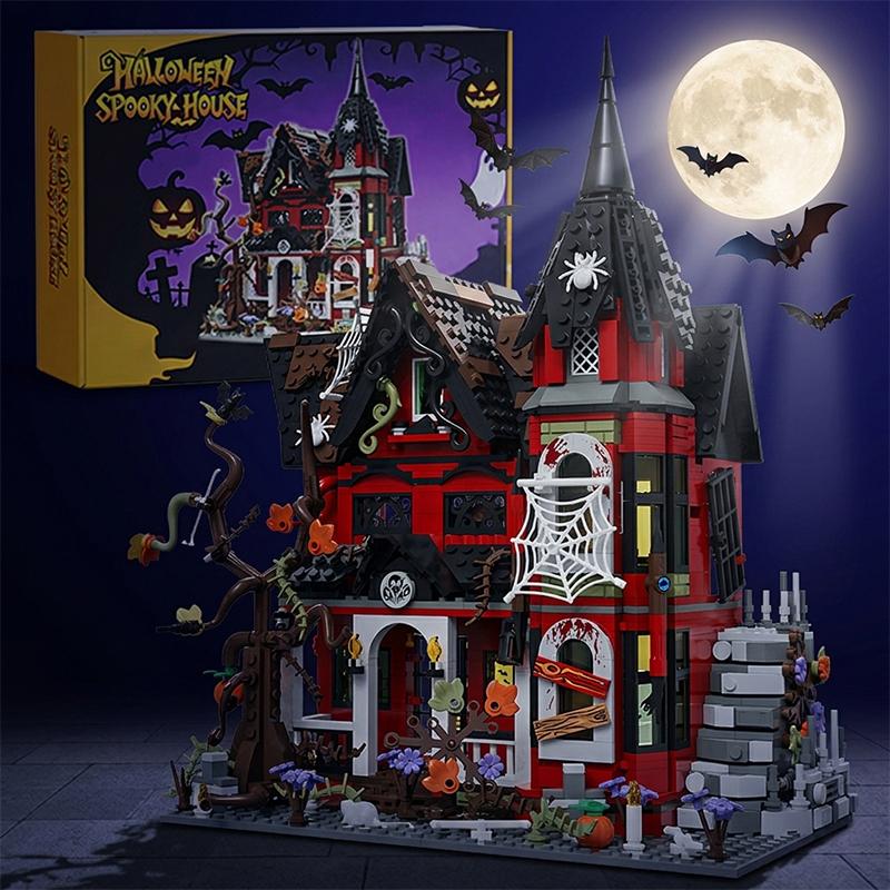 Favorite Toy Unisex 1249Pcs Moc Haunted House Building Blocks Set Horror Spooky Building Bricks Diy Puzzle Toys For Adults Gifts Room Decoration