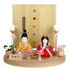 Hina Wooden Doll and with Display Round Folding and Doll, "Kotohoki" "Kotone" Stand, Tray, Screen, Accessories, Natural, KTH-3202C-S2